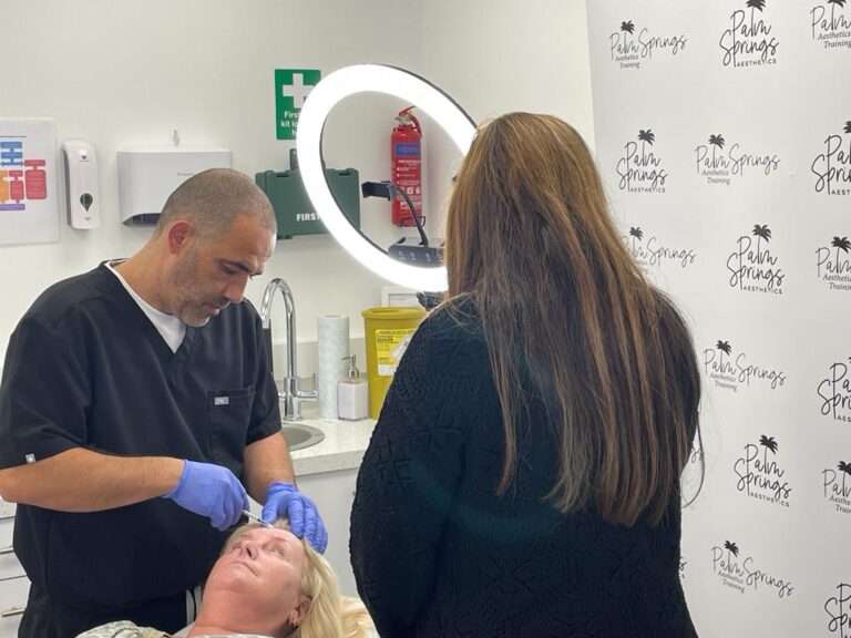 Lee Pedlar, a skilled aesthetician, administering a personalized aesthetics treatment at his upscale salon in Cardiff. He creates a relaxing and rejuvenating experience for his clients, enhancing their natural beauty
